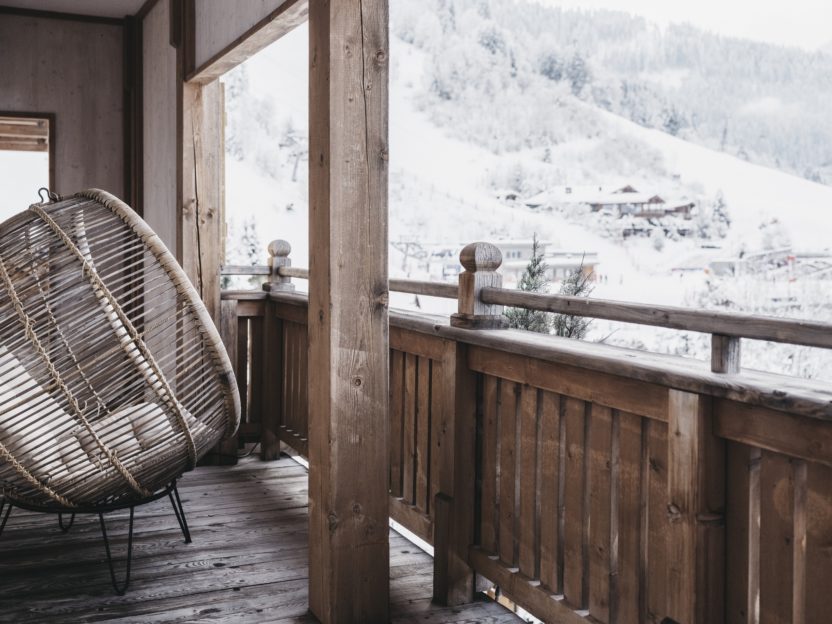 Balkonansicht im Winter